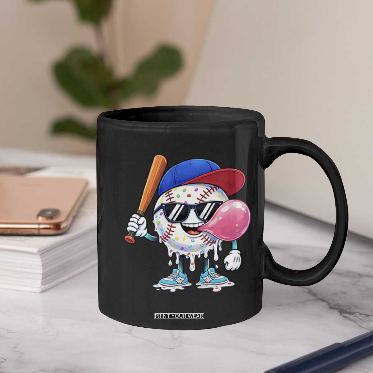 Baseball Bubble Gum Sports Game Day Coffee Mug TS11 Print Your Wear