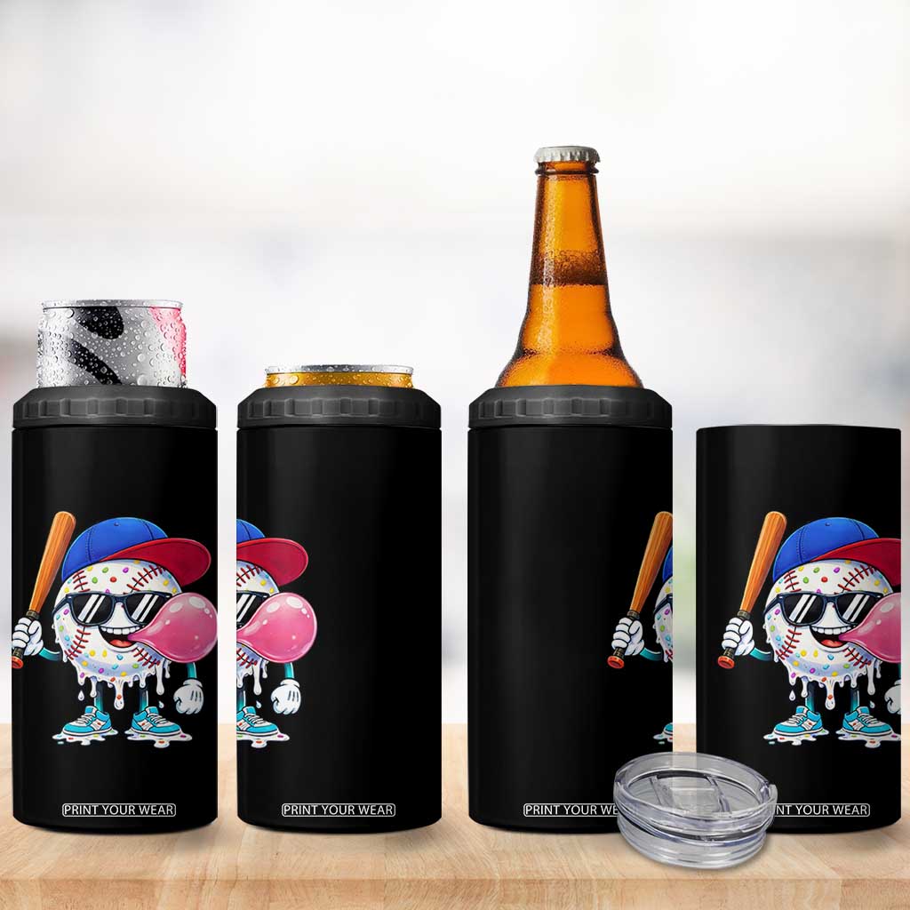 Baseball Bubble Gum Sports Game Day 4 in 1 Can Cooler Tumbler TS11 Print Your Wear