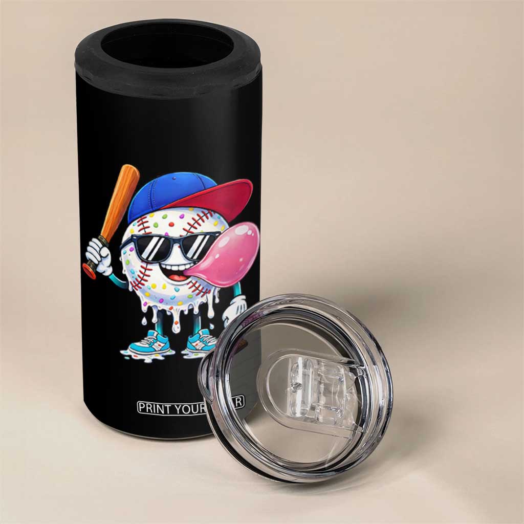 Baseball Bubble Gum Sports Game Day 4 in 1 Can Cooler Tumbler TS11 Print Your Wear