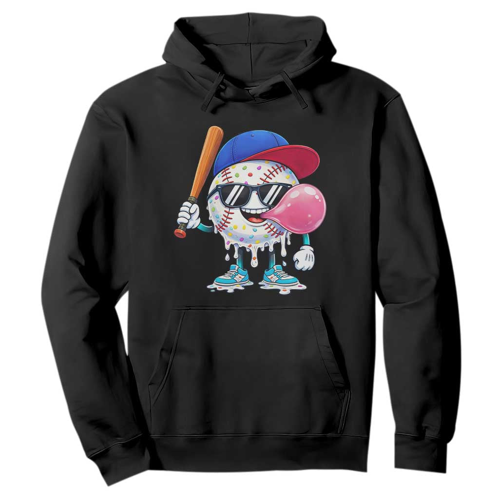 Baseball Bubble Gum Sports Game Day Hoodie TS11 Black Print Your Wear