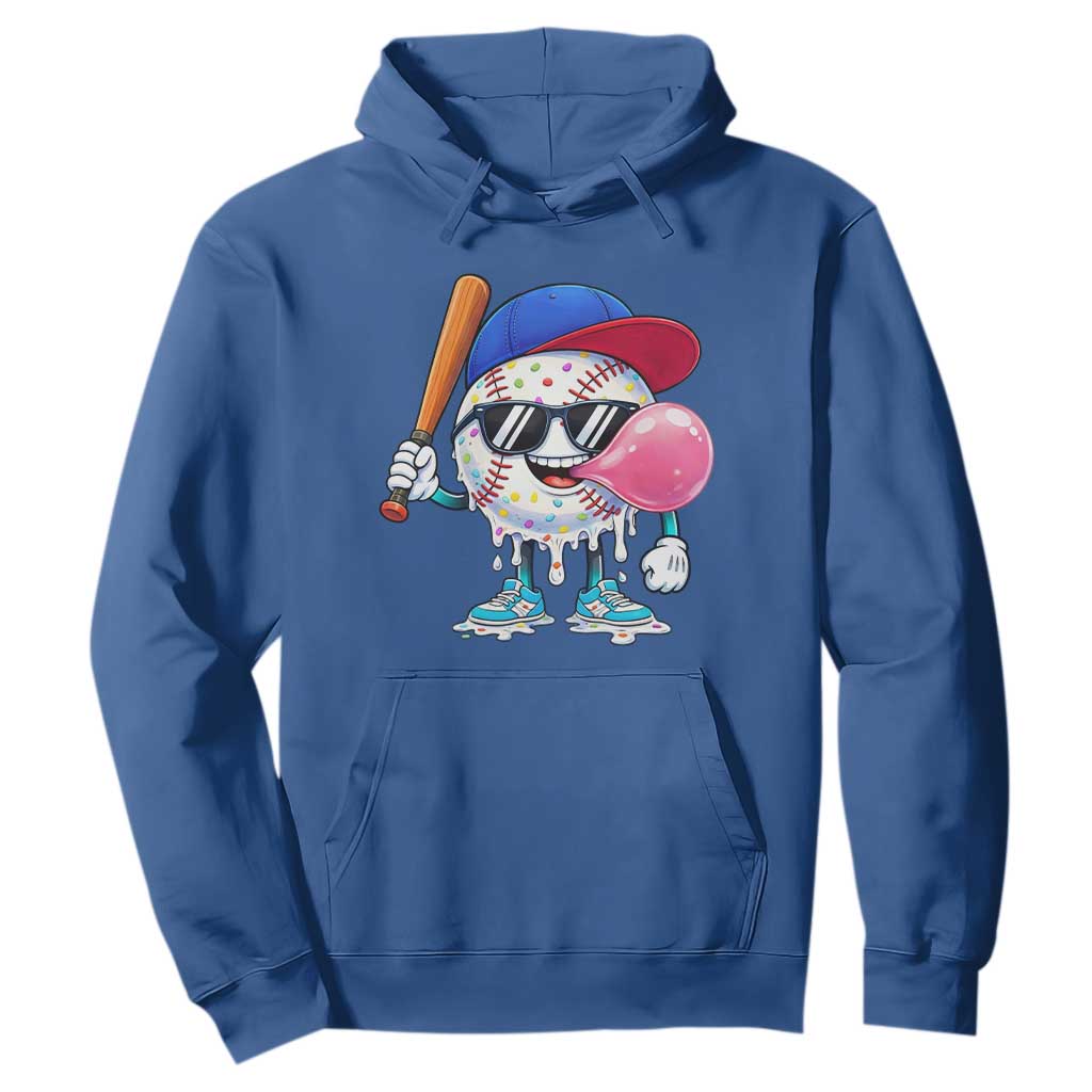 Baseball Bubble Gum Sports Game Day Hoodie TS11 Royal Blue Print Your Wear
