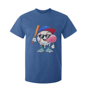 Baseball Bubble Gum Sports Game Day T Shirt For Kid TS11 Royal Blue Print Your Wear