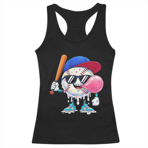 Baseball Bubble Gum Sports Game Day Racerback Tank Top TS11 Black Print Your Wear
