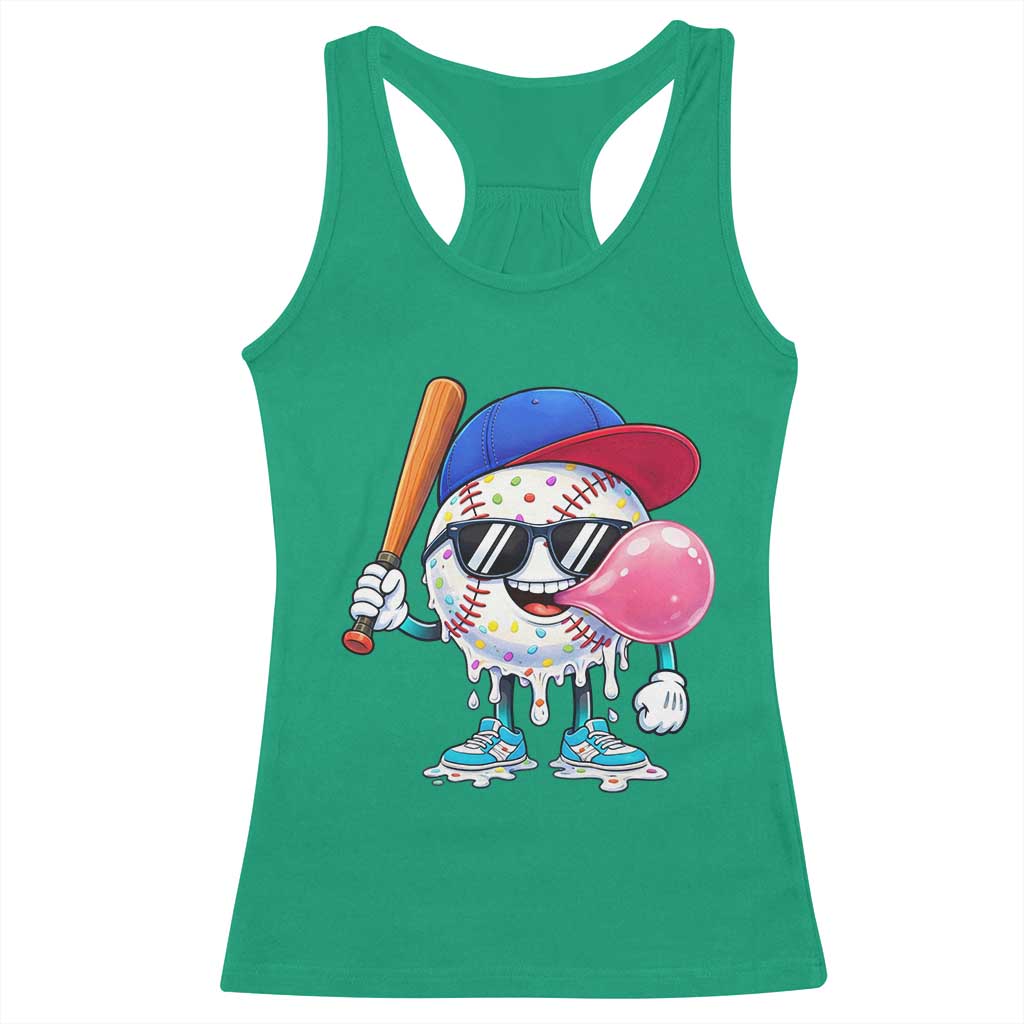 Baseball Bubble Gum Sports Game Day Racerback Tank Top TS11 Irish Green Print Your Wear