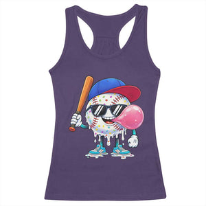 Baseball Bubble Gum Sports Game Day Racerback Tank Top TS11 Purple Print Your Wear