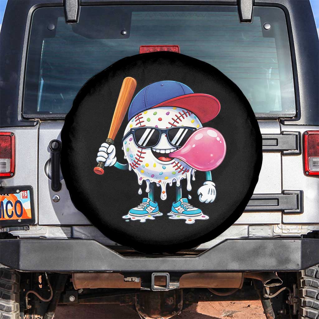 Baseball Bubble Gum Sports Game Day Spare Tire Cover TS11 No hole Black Print Your Wear