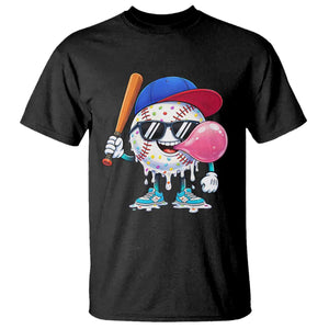 Baseball Bubble Gum Sports Game Day T Shirt TS11 Black Print Your Wear