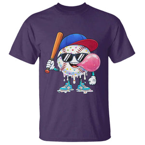 Baseball Bubble Gum Sports Game Day T Shirt TS11 Purple Print Your Wear