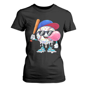 Baseball Bubble Gum Sports Game Day T Shirt For Women TS11 Black Print Your Wear