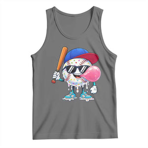 Baseball Bubble Gum Sports Game Day Tank Top TS11 Black Heather Print Your Wear