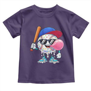 Baseball Bubble Gum Sports Game Day Toddler T Shirt TS11 Purple Print Your Wear