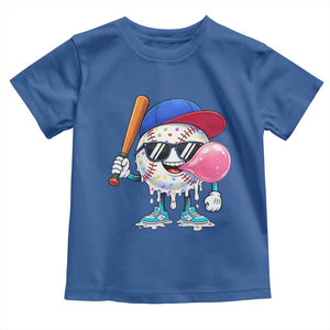 Baseball Bubble Gum Sports Game Day Toddler T Shirt TS11 Royal Blue Print Your Wear