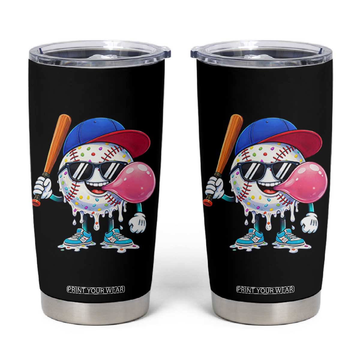 Baseball Bubble Gum Sports Game Day Tumbler Cup TS11 Black Print Your Wear