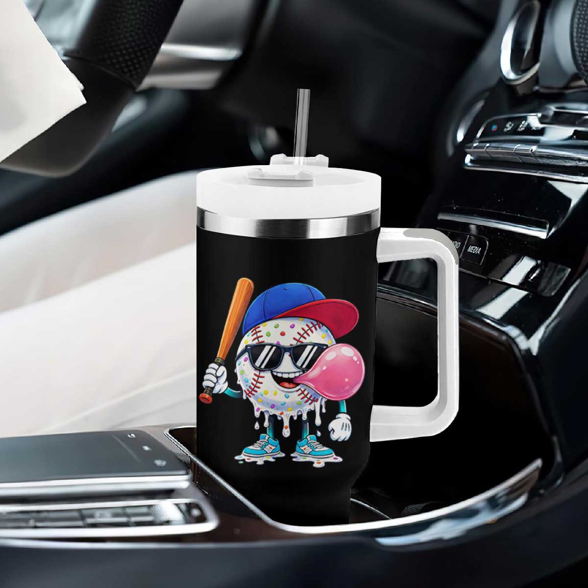 Baseball Bubble Gum Sports Game Day Tumbler With Handle TS11 Print Your Wear