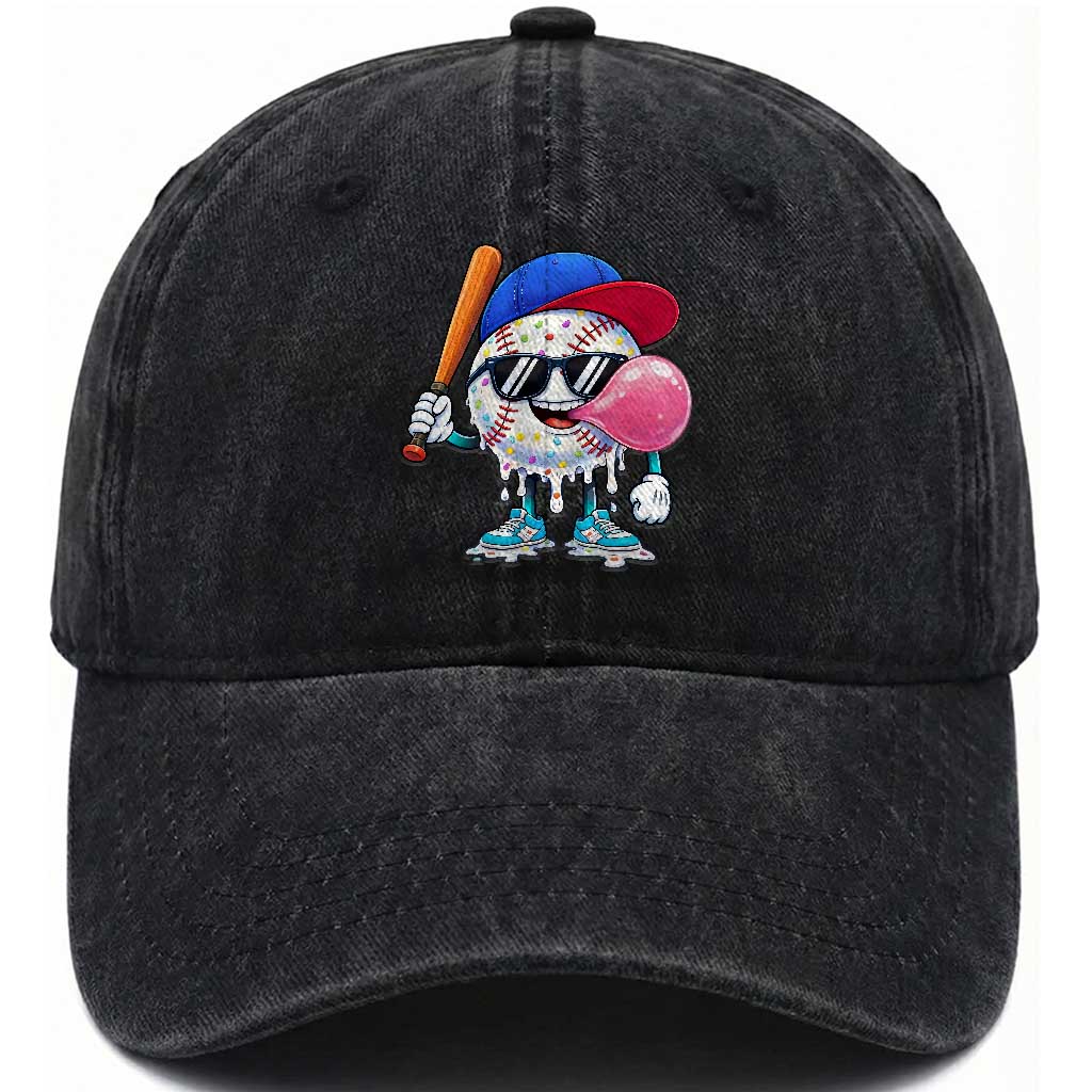 Baseball Bubble Gum Sports Game Day Washed Cotton Baseball Cap TS11 Print Your Wear