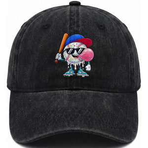 Baseball Bubble Gum Sports Game Day Washed Cotton Baseball Cap TS11 Print Your Wear
