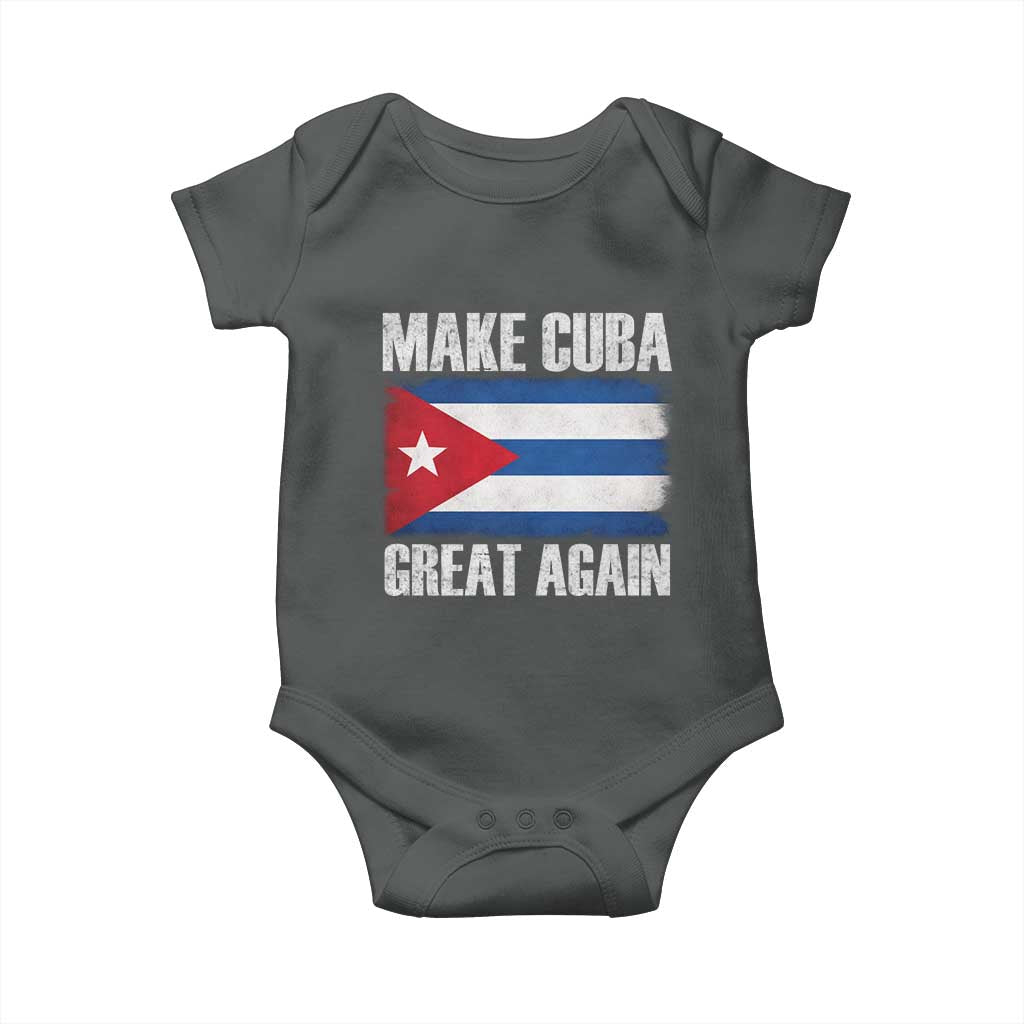 Make Cuba Great Again Baby Onesie Vintage Cuban Map TS11 Dark Heather Print Your Wear