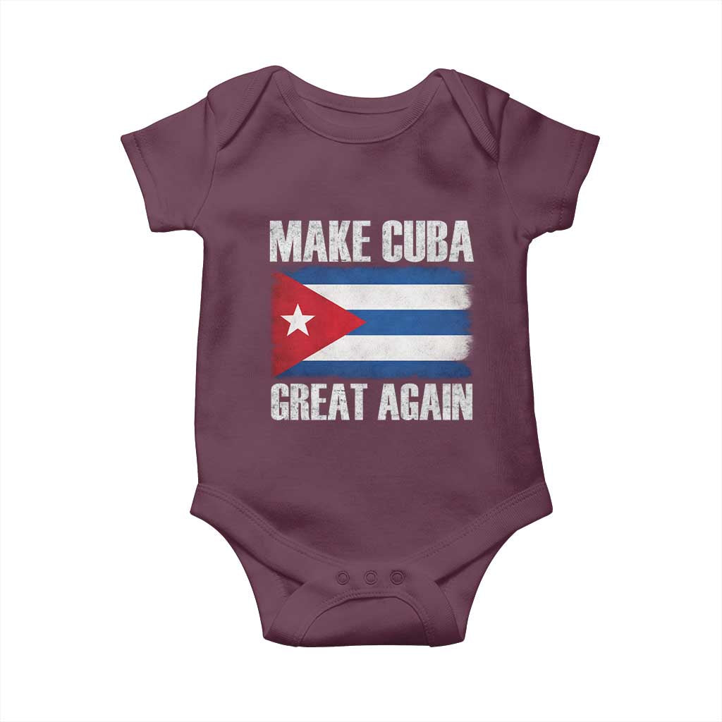 Make Cuba Great Again Baby Onesie Vintage Cuban Map TS11 Maroon Print Your Wear