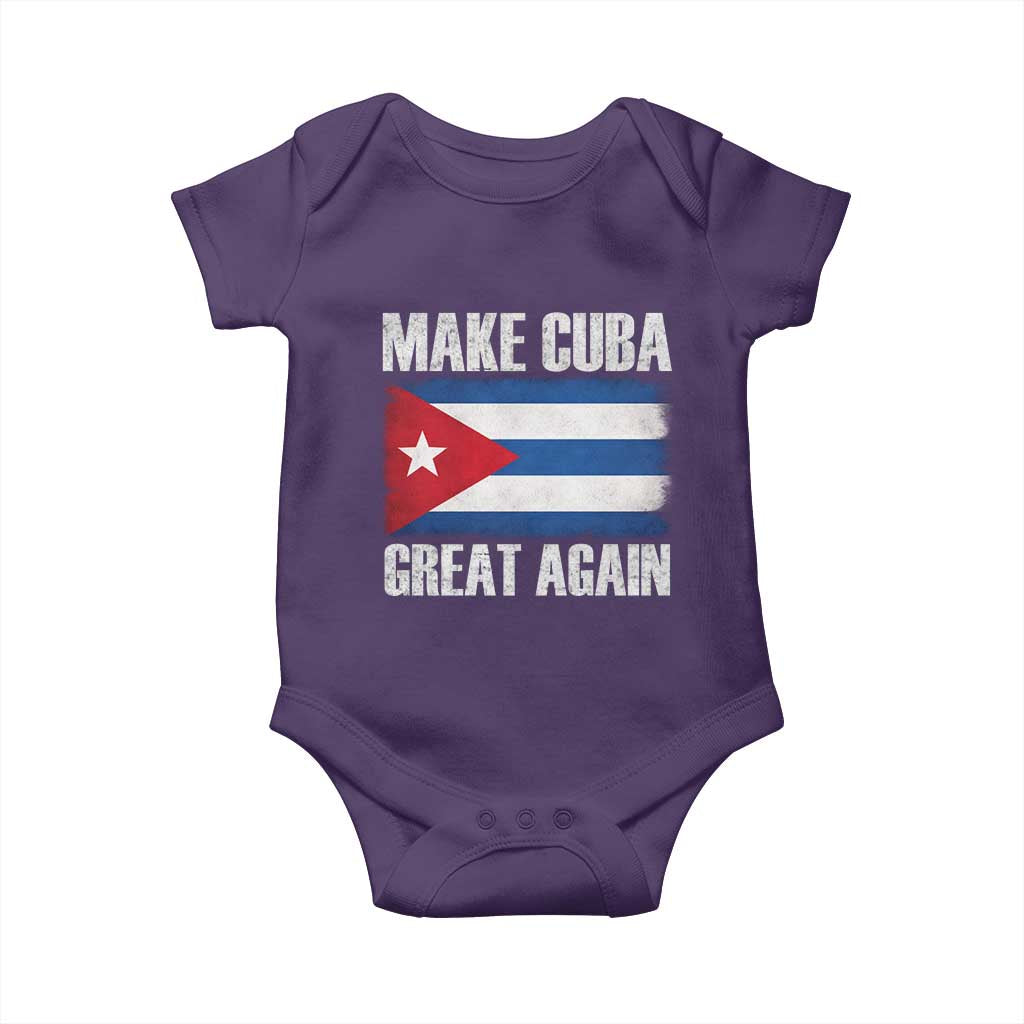 Make Cuba Great Again Baby Onesie Vintage Cuban Map TS11 Purple Print Your Wear