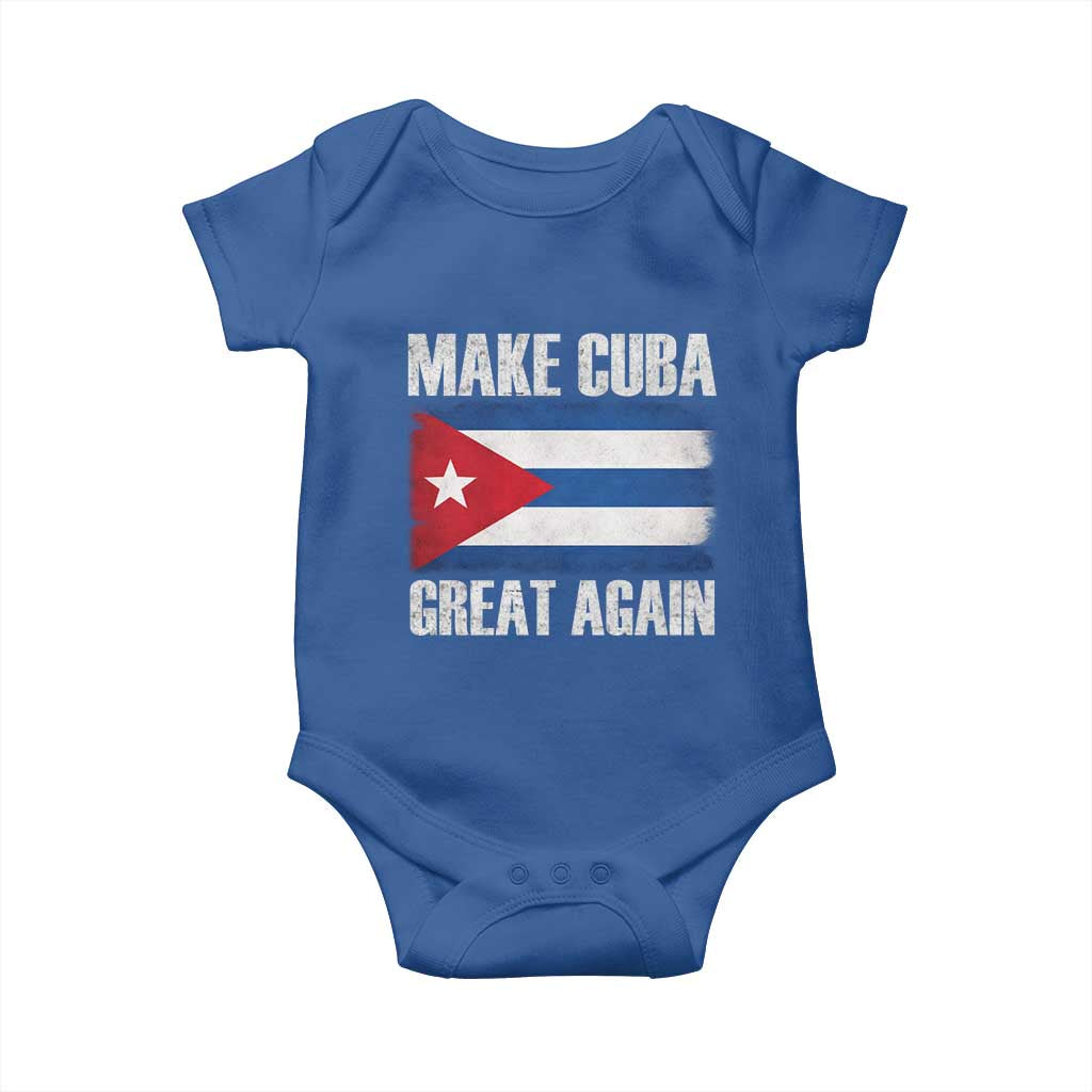 Make Cuba Great Again Baby Onesie Vintage Cuban Map TS11 Royal Blue Print Your Wear