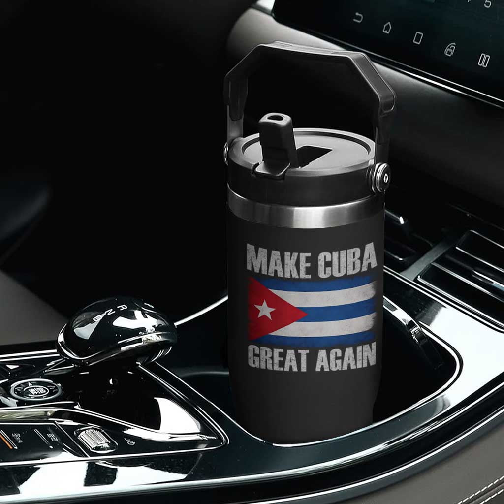 Make Cuba Great Again Flip Straw Tumbler Vintage Cuban Map TS11 Print Your Wear