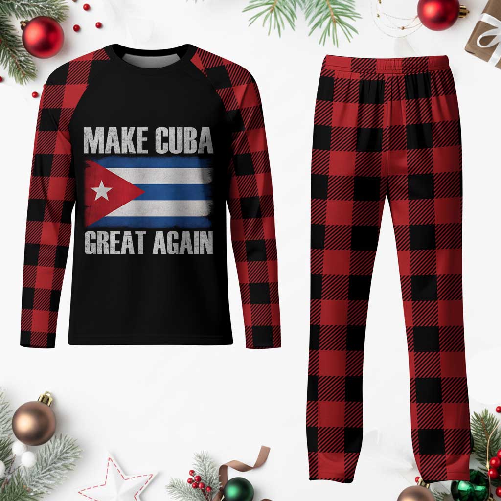 Make Cuba Great Again Plaid Pajama Set Vintage Cuban Map TS11 Buffalo Plaid Print Your Wear