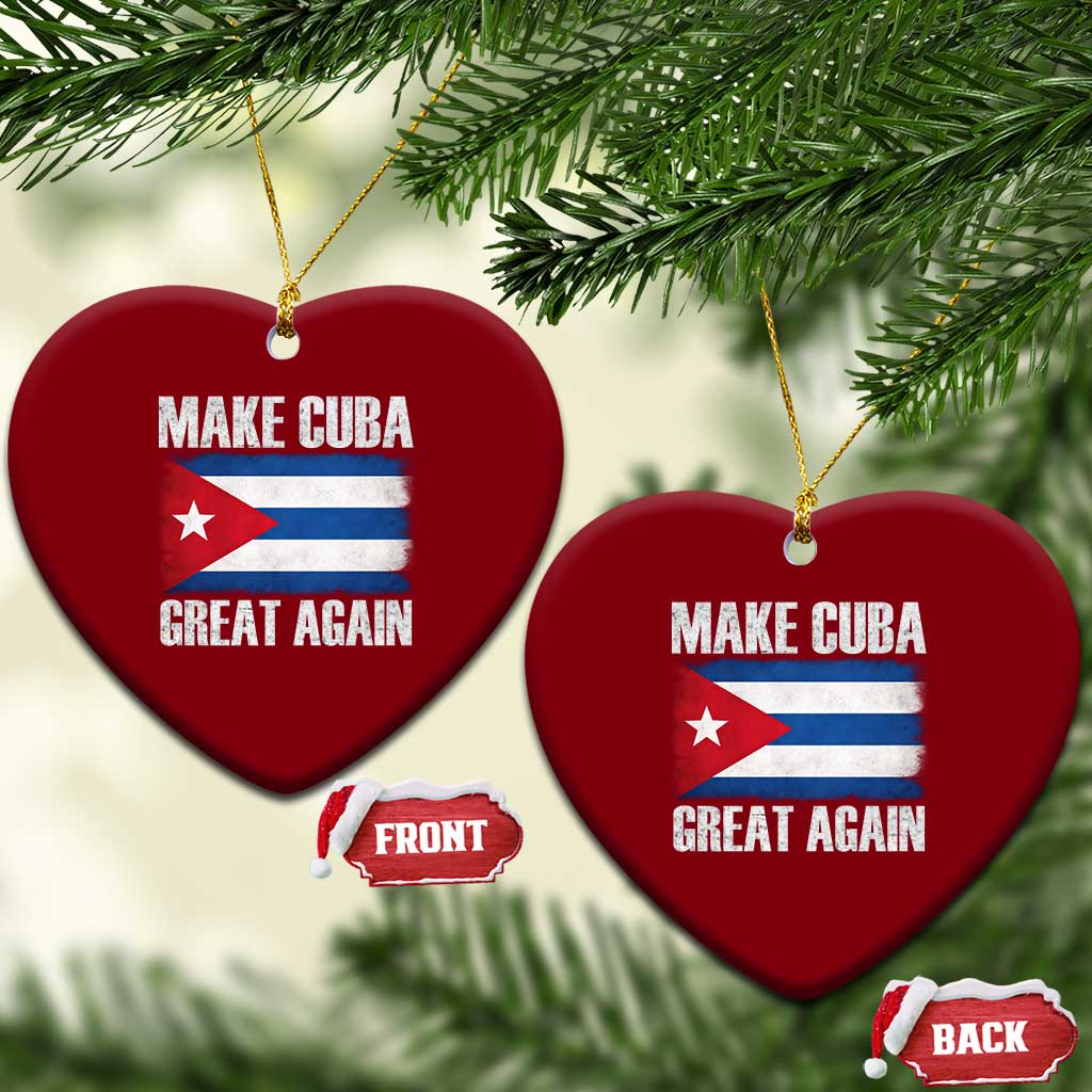 Make Cuba Great Again Ceramic Ornament Vintage Cuban Map TS11 Print Your Wear