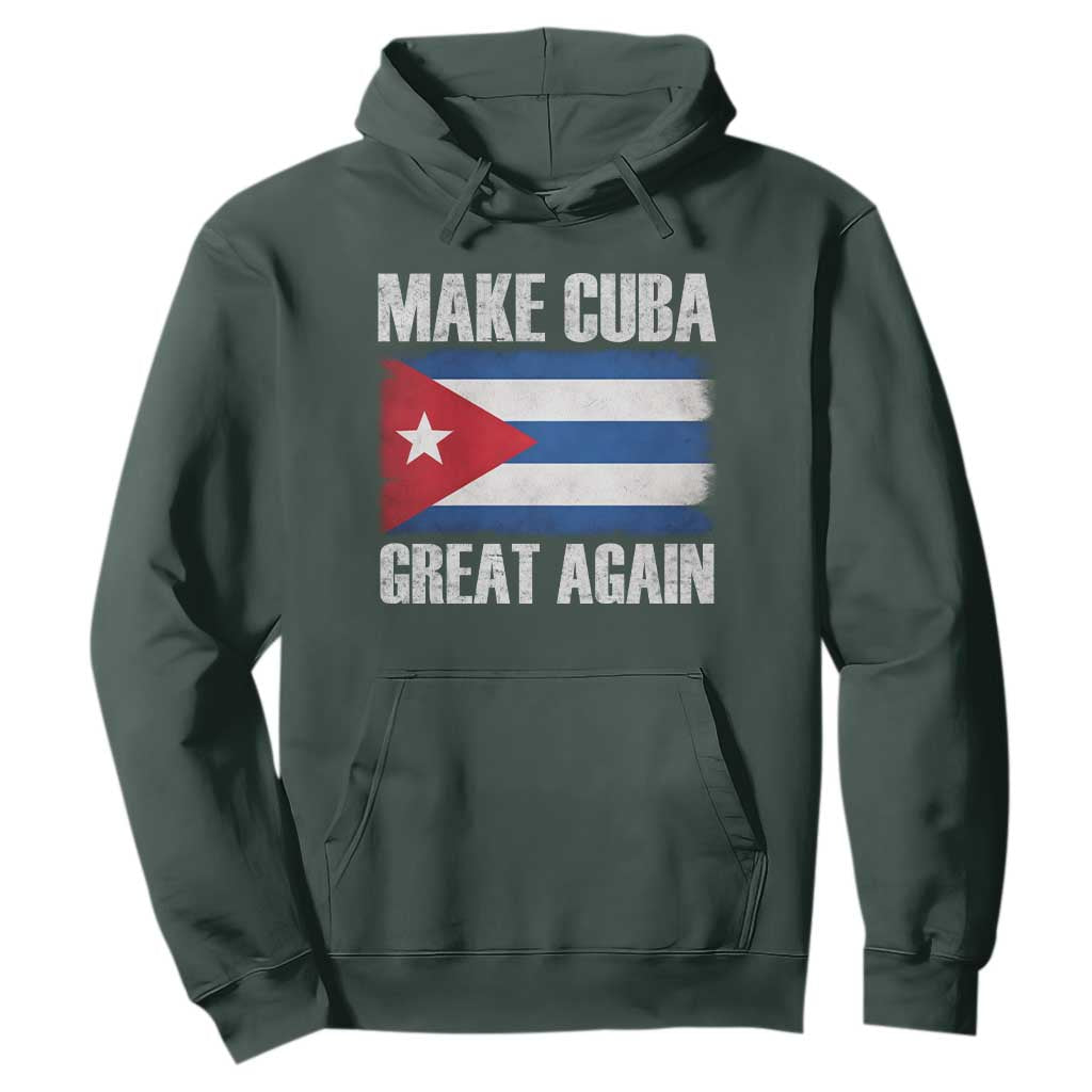 Make Cuba Great Again Hoodie Vintage Cuban Map TS11 Dark Forest Green Print Your Wear