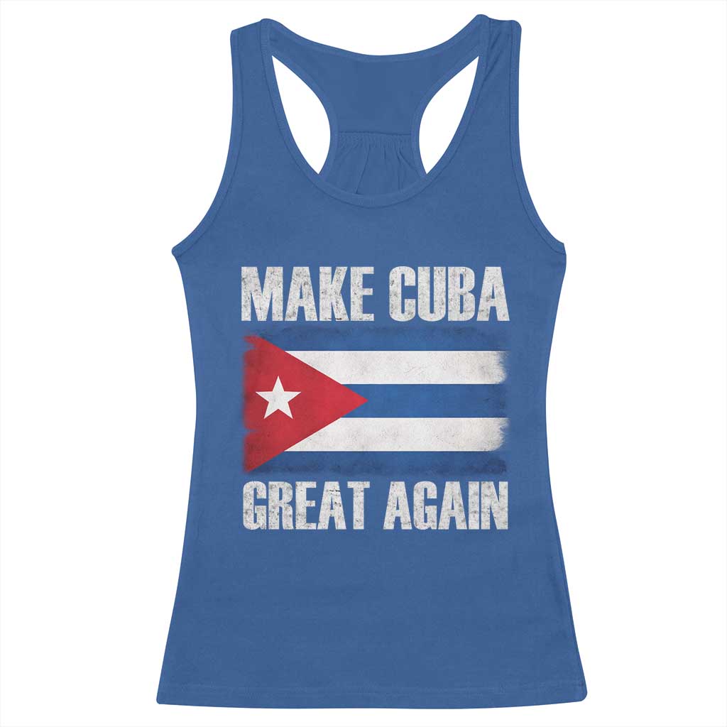 Make Cuba Great Again Racerback Tank Top Vintage Cuban Map TS11 Royal Blue Print Your Wear