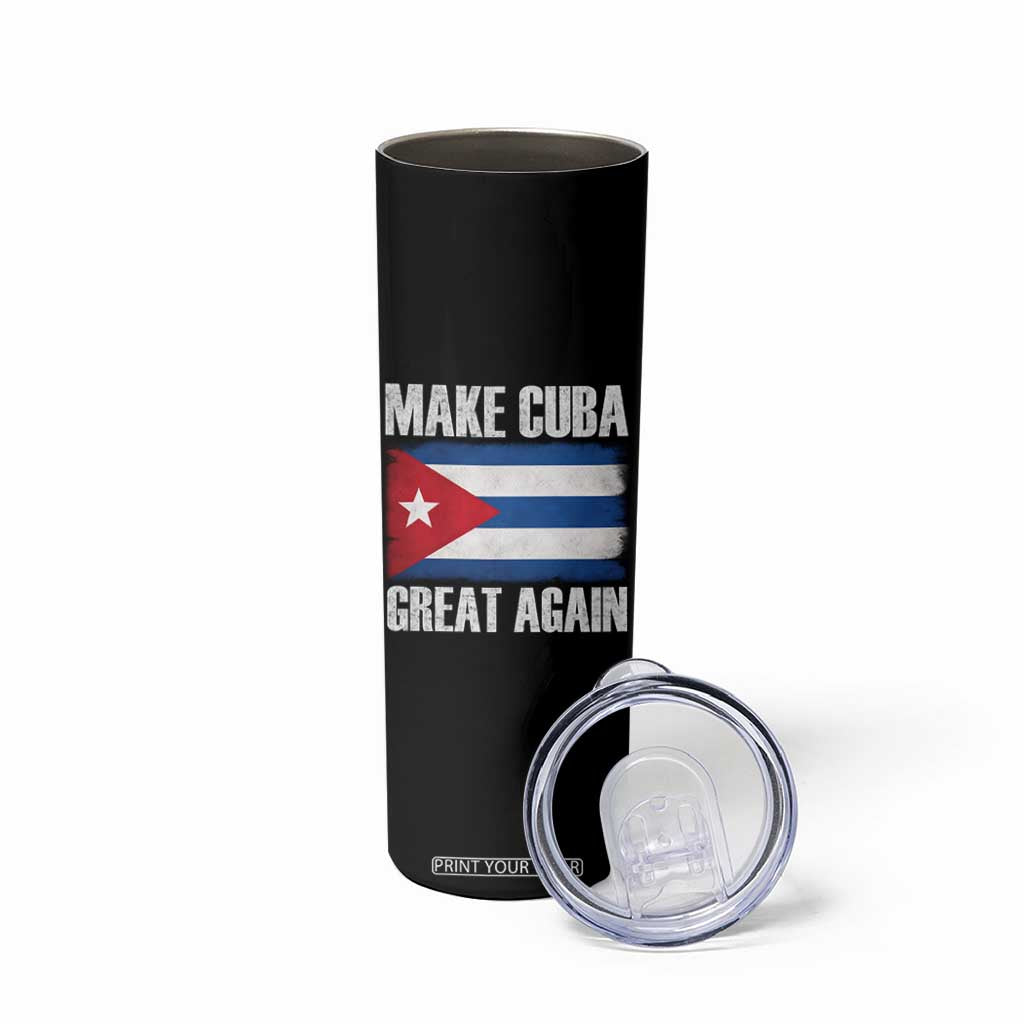 Make Cuba Great Again Skinny Tumbler Vintage Cuban Map TS11 Print Your Wear