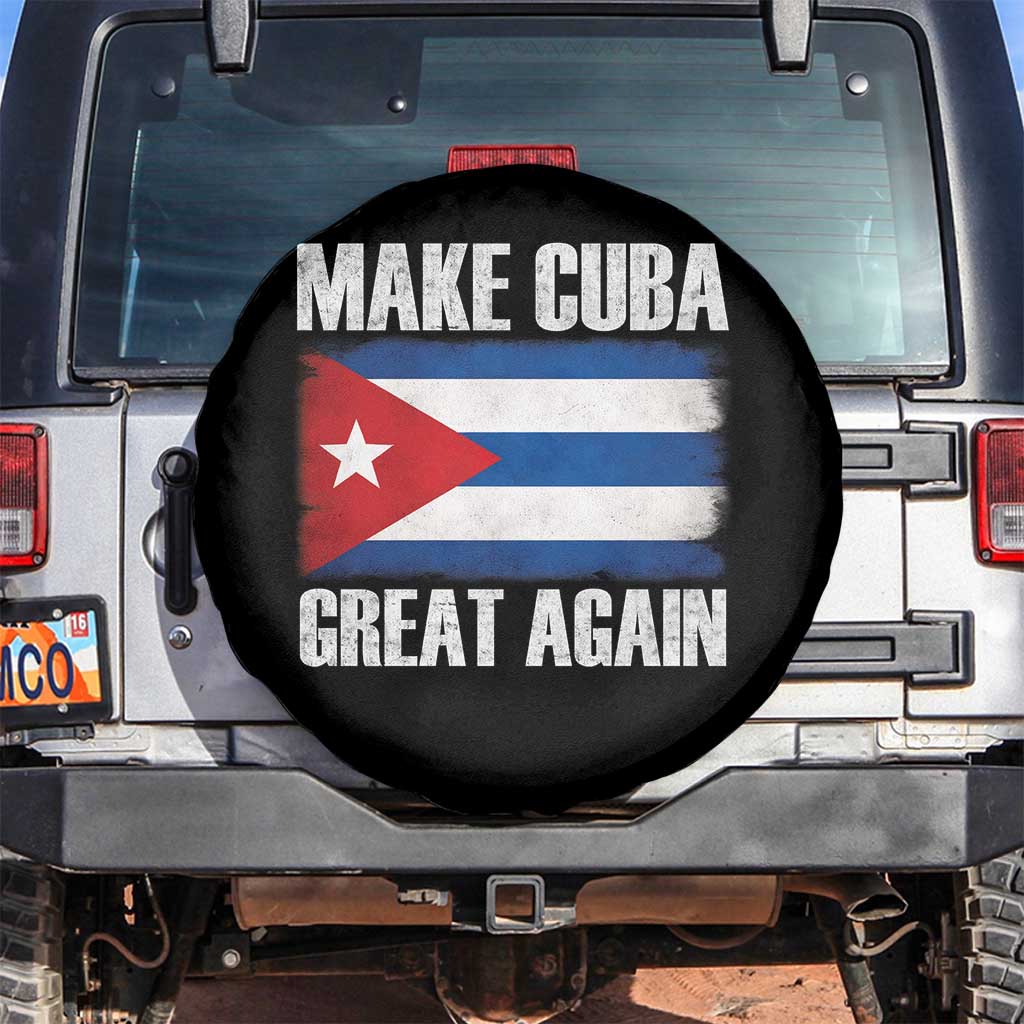 Make Cuba Great Again Spare Tire Cover Vintage Cuban Map TS11 No hole Black Print Your Wear