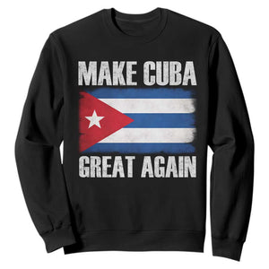 Make Cuba Great Again Sweatshirt Vintage Cuban Map TS11 Black Print Your Wear
