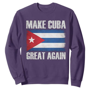Make Cuba Great Again Sweatshirt Vintage Cuban Map TS11 Purple Print Your Wear