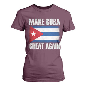 Make Cuba Great Again T Shirt For Women Vintage Cuban Map TS11 Maroon Print Your Wear