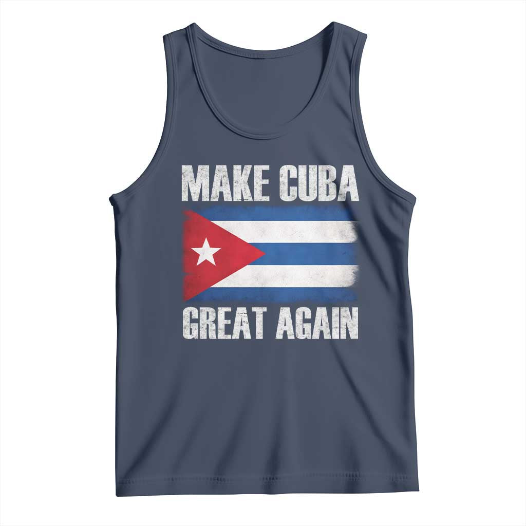 Make Cuba Great Again Tank Top Vintage Cuban Map TS11 Navy Print Your Wear