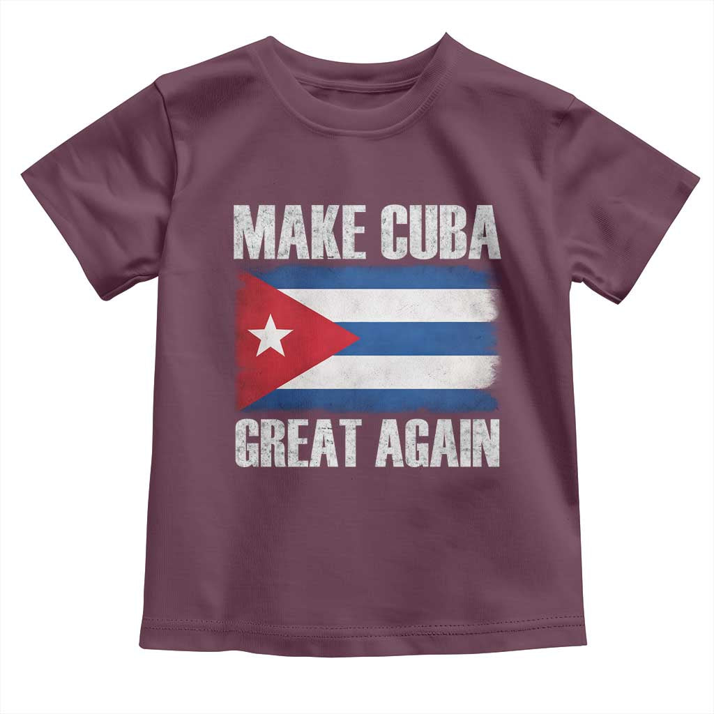 Make Cuba Great Again Toddler T Shirt Vintage Cuban Map TS11 Maroon Print Your Wear