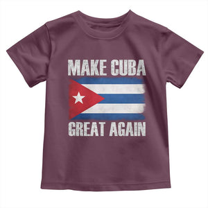 Make Cuba Great Again Toddler T Shirt Vintage Cuban Map TS11 Maroon Print Your Wear