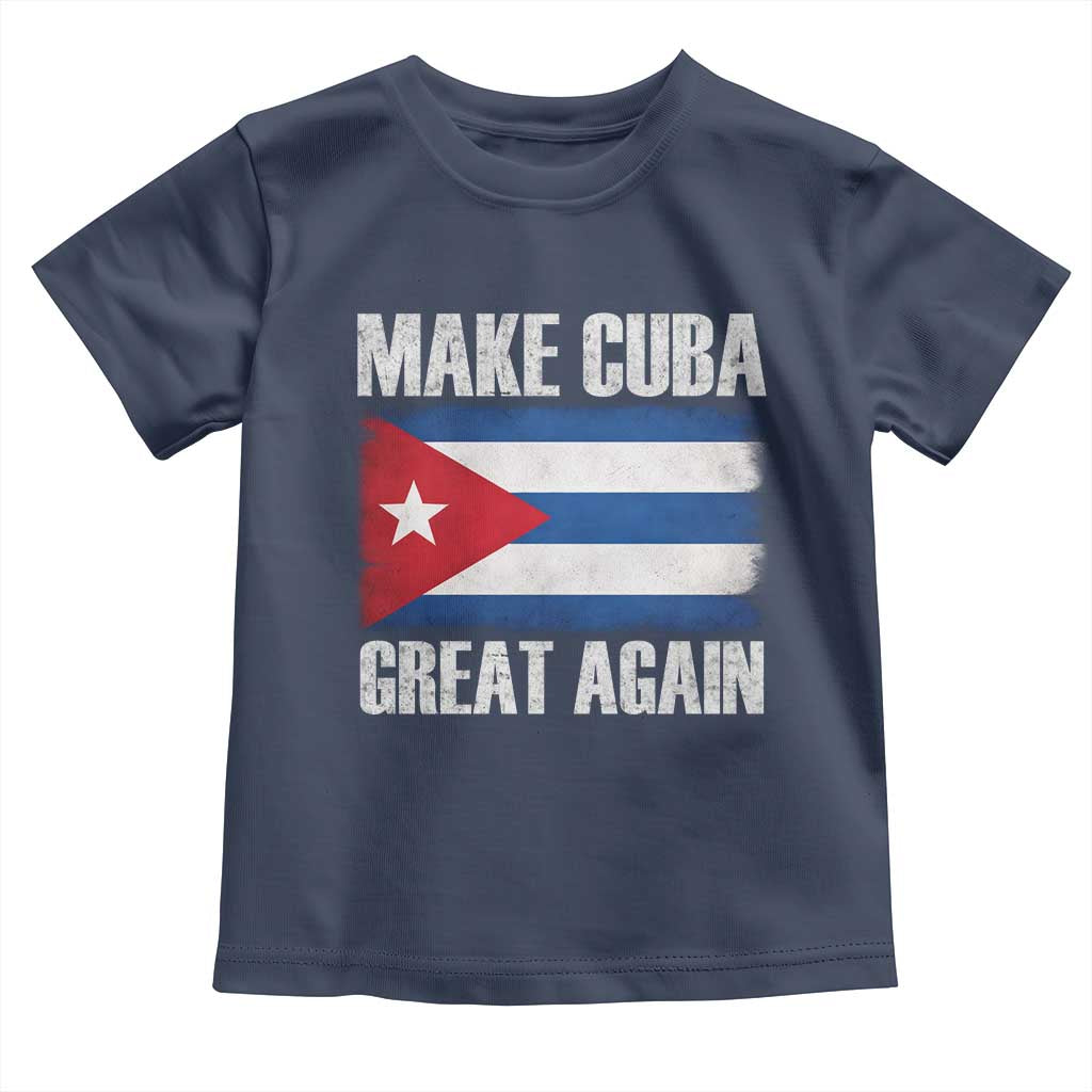 Make Cuba Great Again Toddler T Shirt Vintage Cuban Map TS11 Navy Print Your Wear