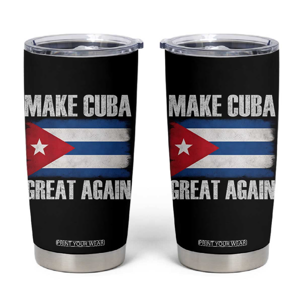 Make Cuba Great Again Tumbler Cup Vintage Cuban Map TS11 Black Print Your Wear