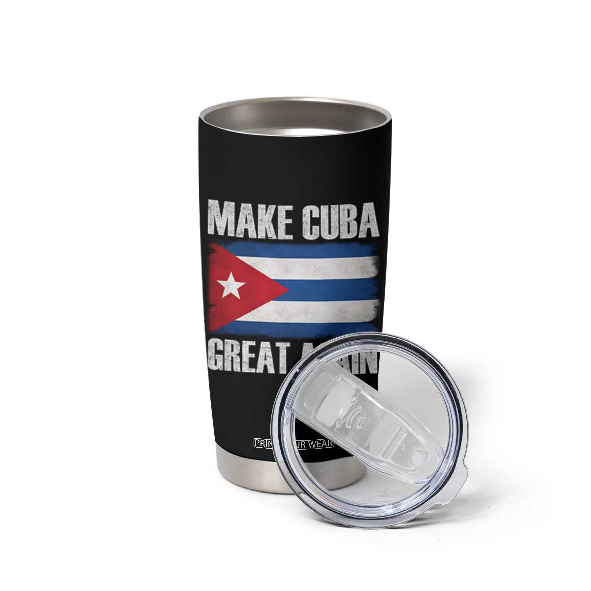 Make Cuba Great Again Tumbler Cup Vintage Cuban Map TS11 Print Your Wear