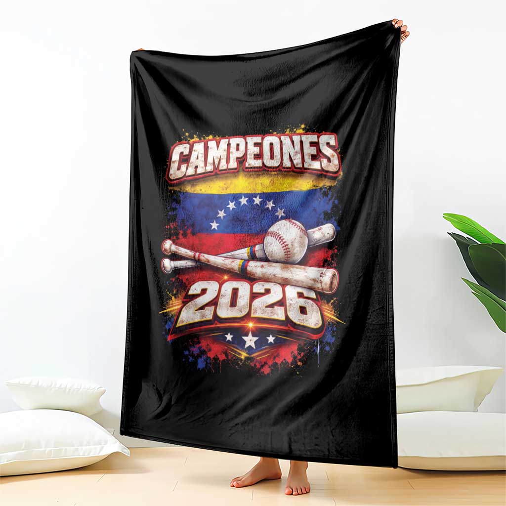 Venezuela Campeones 2026 Baseball Championship Throw Blanket Vintage Venezuelan Flag TS11 Print Your Wear