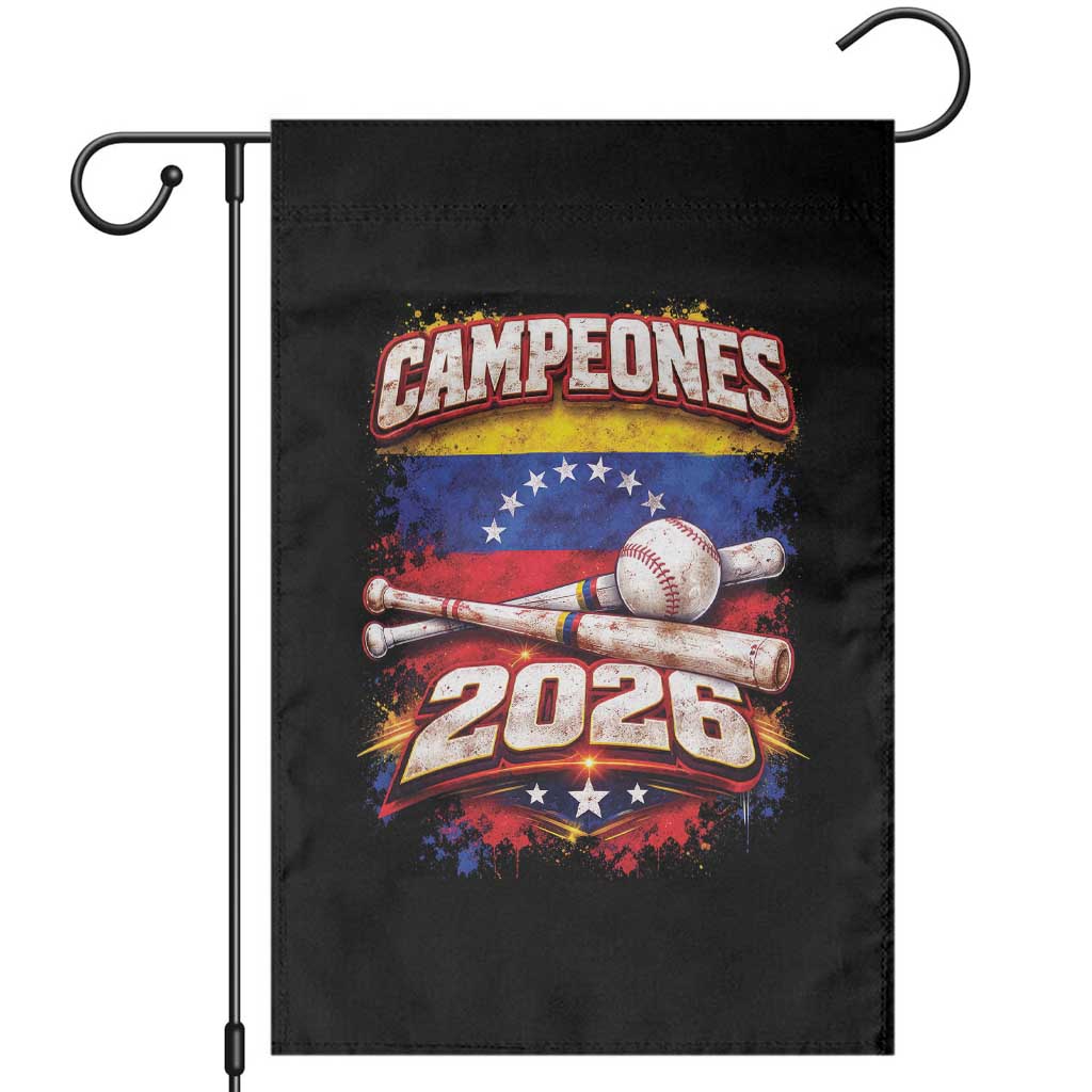 Venezuela Campeones 2026 Baseball Championship Garden Flag Vintage Venezuelan Flag TS11 Black Print Your Wear