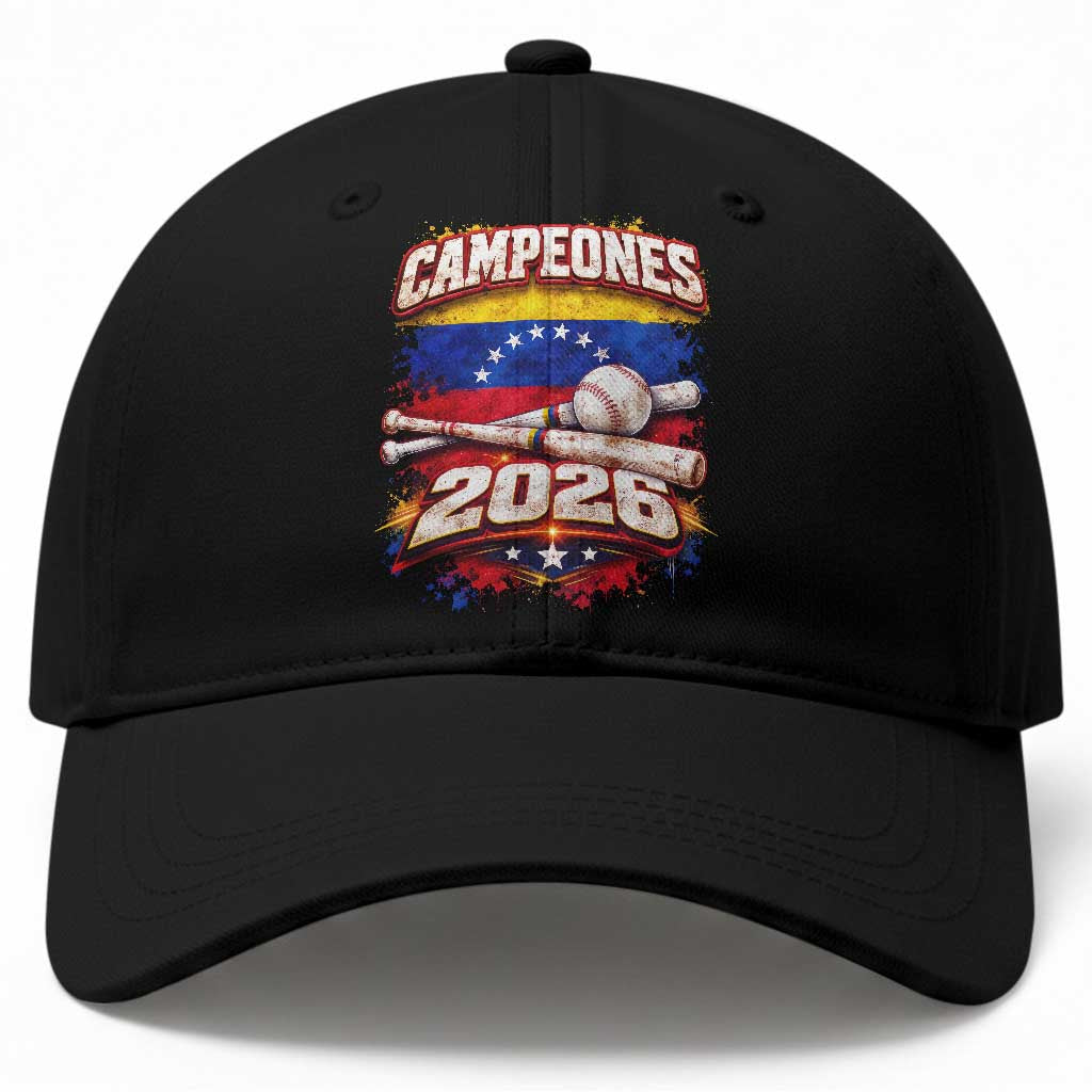 Venezuela Campeones 2026 Baseball Championship Baseball Cap Vintage Venezuelan Flag TS11 Print Your Wear