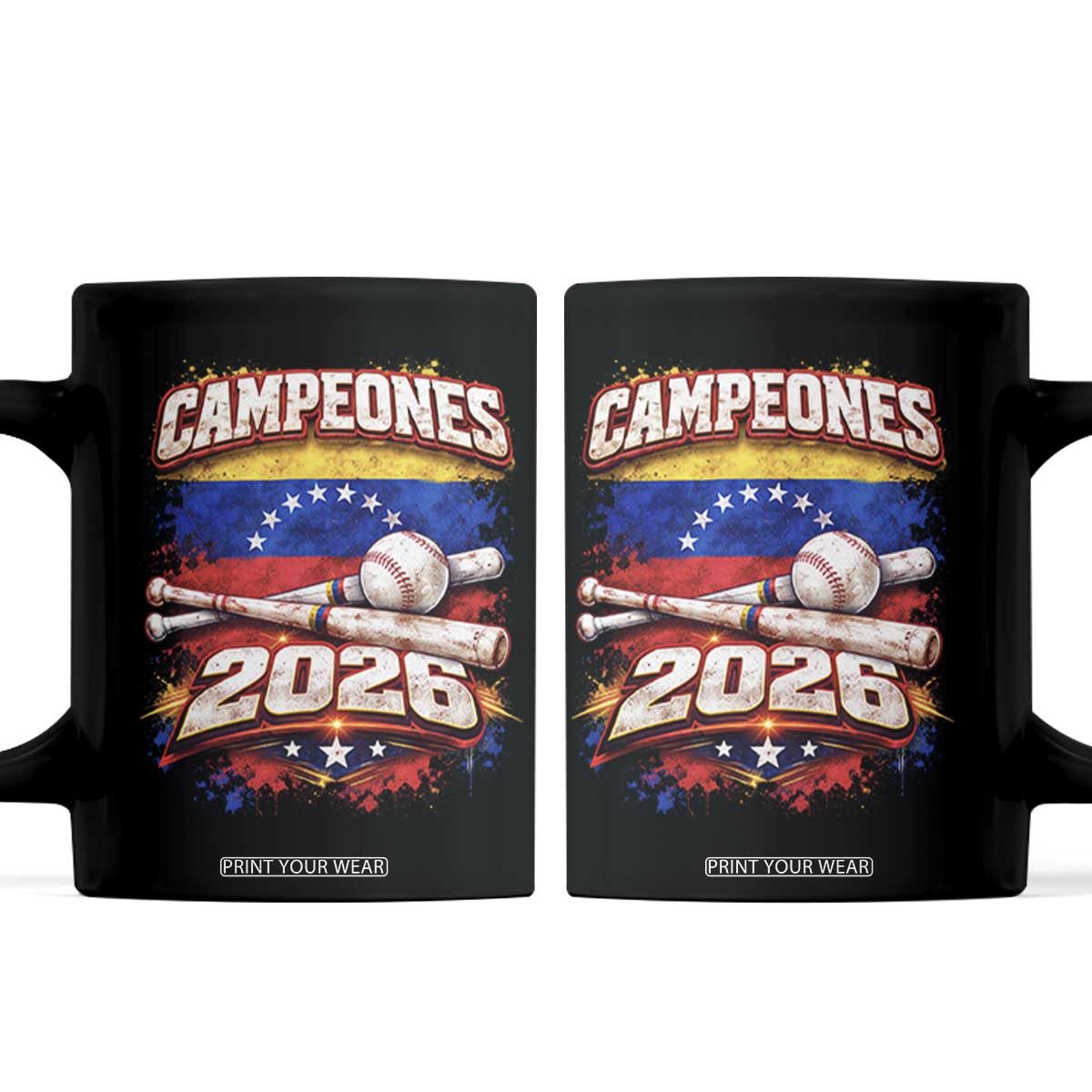 Venezuela Campeones 2026 Baseball Championship Coffee Mug Vintage Venezuelan Flag TS11 Black Print Your Wear