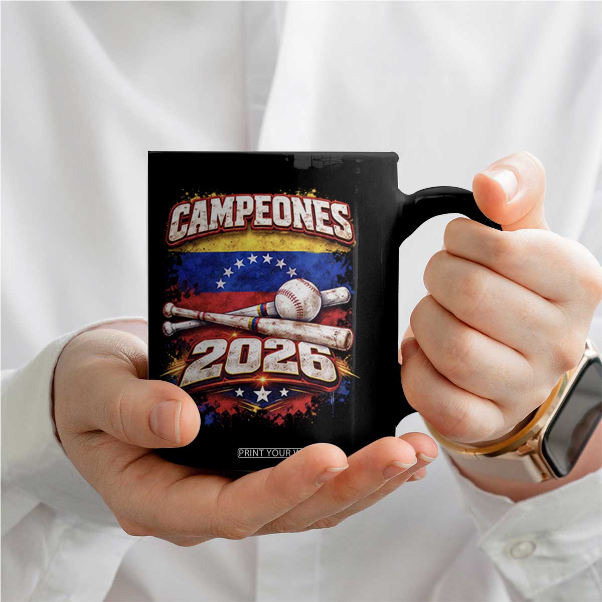 Venezuela Campeones 2026 Baseball Championship Coffee Mug Vintage Venezuelan Flag TS11 Print Your Wear