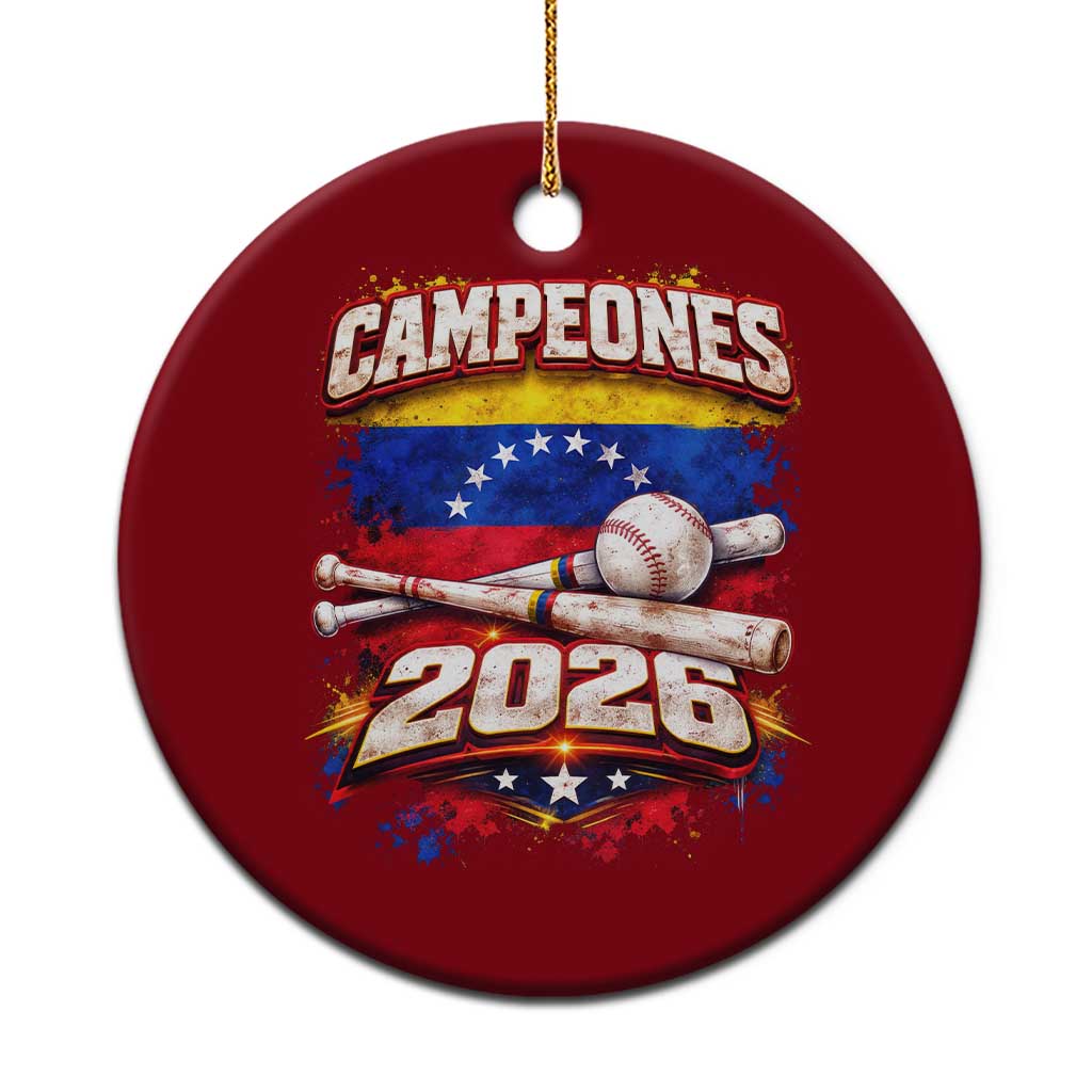 Venezuela Campeones 2026 Baseball Championship Ceramic Ornament Vintage Venezuelan Flag TS11 1pc Red Print Your Wear