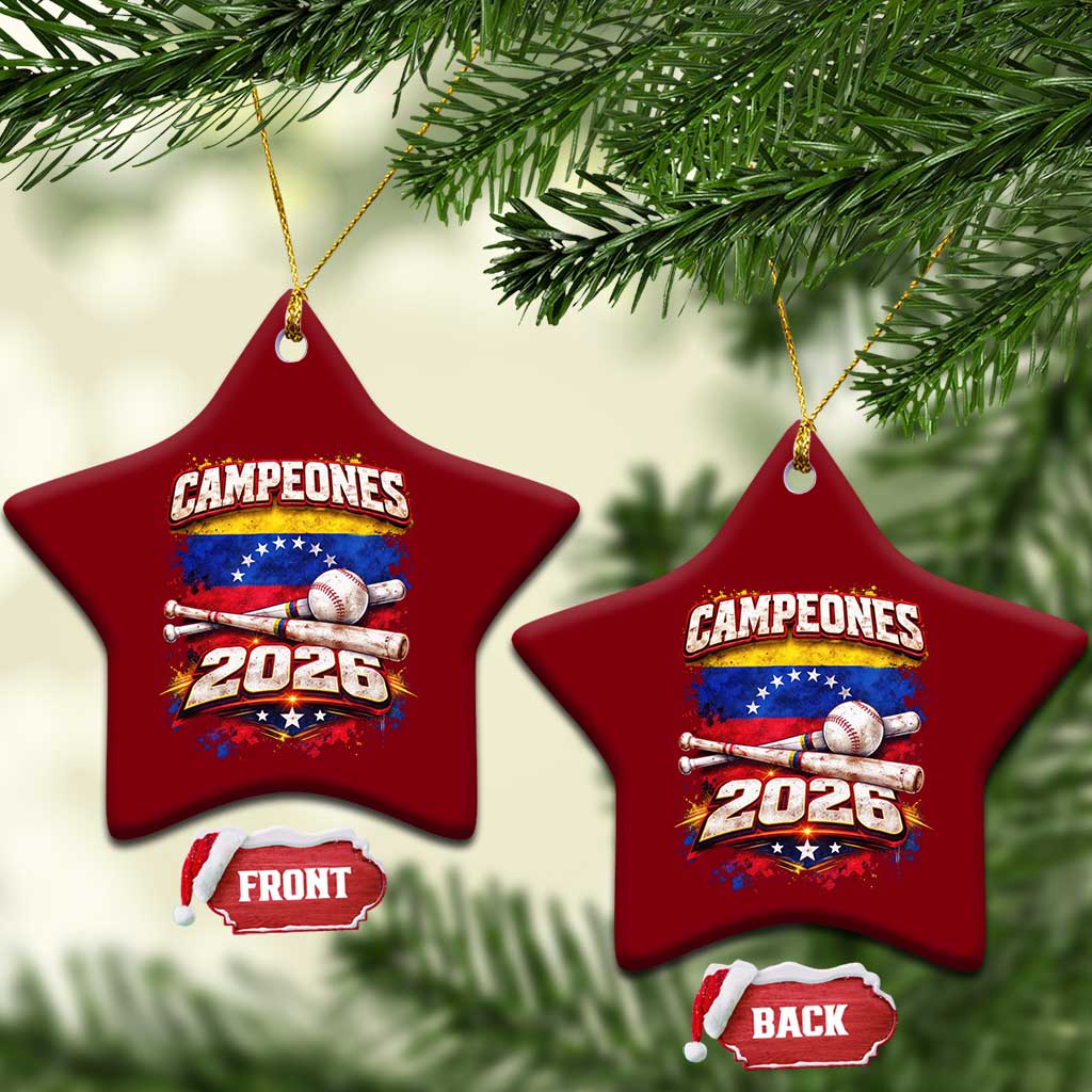 Venezuela Campeones 2026 Baseball Championship Ceramic Ornament Vintage Venezuelan Flag TS11 Print Your Wear