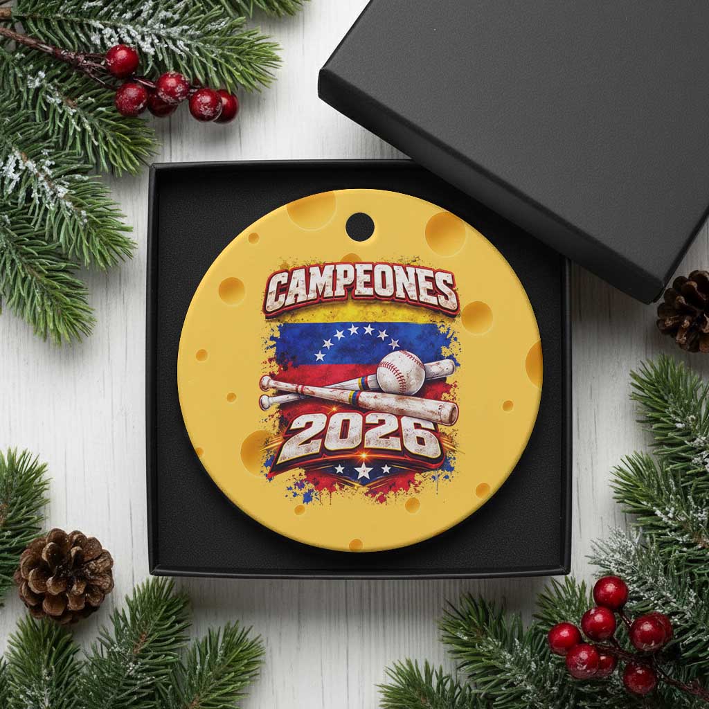 Venezuela Campeones 2026 Baseball Championship Ceramic Ornament Vintage Venezuelan Flag TS11 1pc Yellow Cheese Print Your Wear