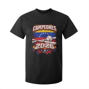Venezuela Campeones 2026 Baseball Championship T Shirt For Kid Vintage Venezuelan Flag TS11 Black Print Your Wear