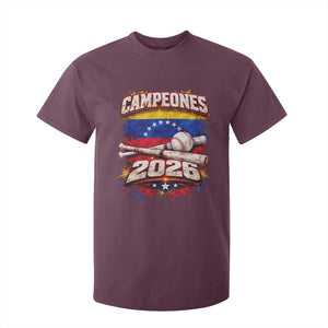 Venezuela Campeones 2026 Baseball Championship T Shirt For Kid Vintage Venezuelan Flag TS11 Maroon Print Your Wear